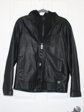 Calvin Klein Hooded Leather Jacket